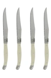 French Home Laguiole Faux Ivory Steak Knives In Ivory