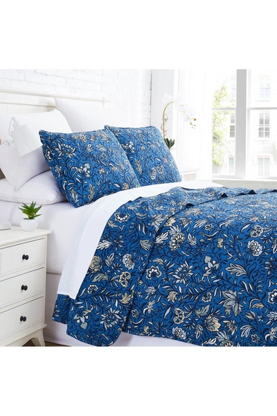 Southshore Fine Linens Blooming Blossoms Oversized Quilt Cover Set In Blue
