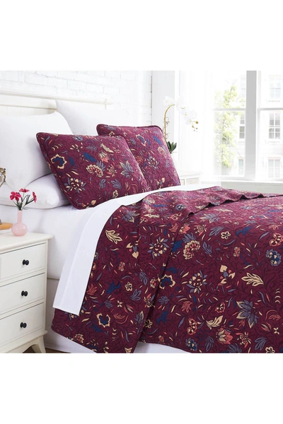 Southshore Fine Linens Blooming Blossoms Oversized Quilt Cover Set In Red