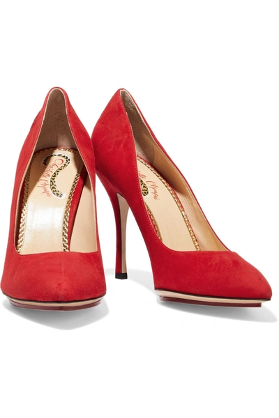 Charlotte Olympia Bacall Embroide In Red