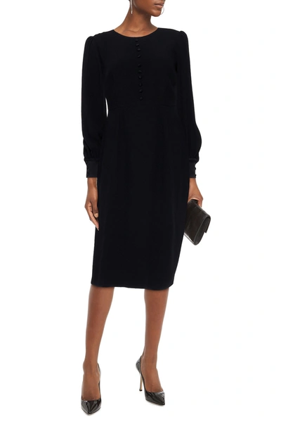 Goat Hennessy Button-embellished Crepe Midi Dress In Black