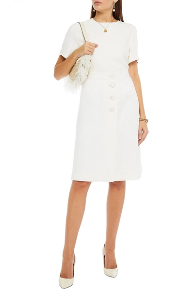 Goat Lily Wool-crepe Midi Skirt In White