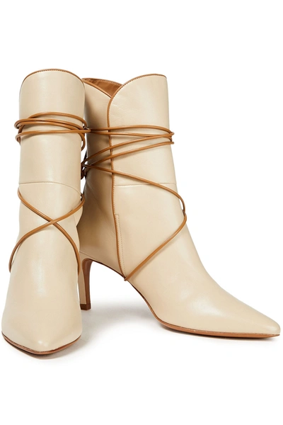 Zimmermann Tasseled Leather Ankle Boots In Neutrals