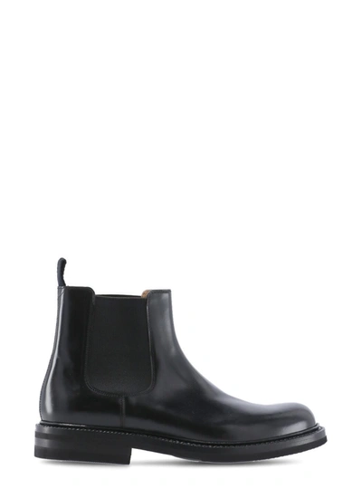 Green George Leather Chelsea Boot In Black