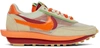 Nike Sacai X Clot Edition Ldwaffle Sneakers In Net/orange Blaze-dee