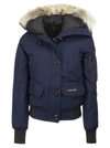 Canada Goose Chilliwack Hooded Down Bomber Jacket With Genuine Coyote Fur Trim In Atlantic Navy