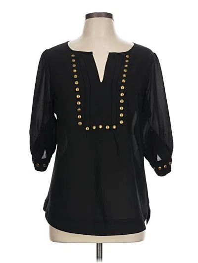Pre-owned 41hawthorn 3/4 Sleeve Blouse In Black