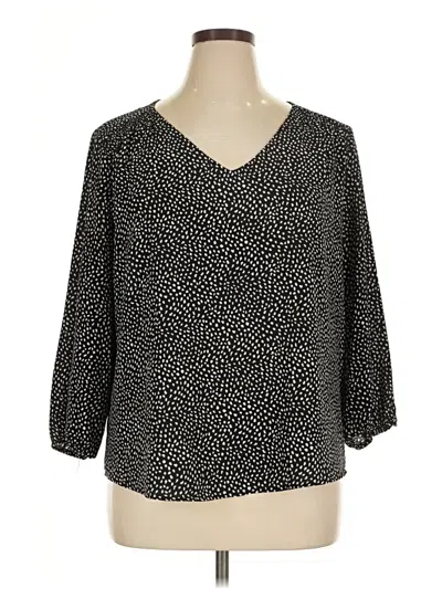Pre-owned 41hawthorn 3/4 Sleeve Blouse In Black