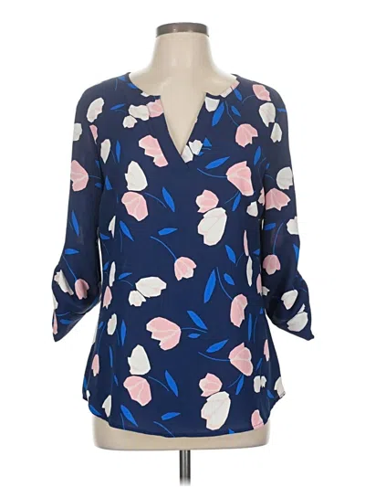 Pre-owned 41hawthorn 3/4 Sleeve Blouse In Blue