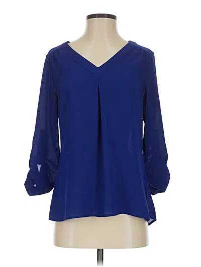 Pre-owned 41hawthorn 3/4 Sleeve Blouse In Blue
