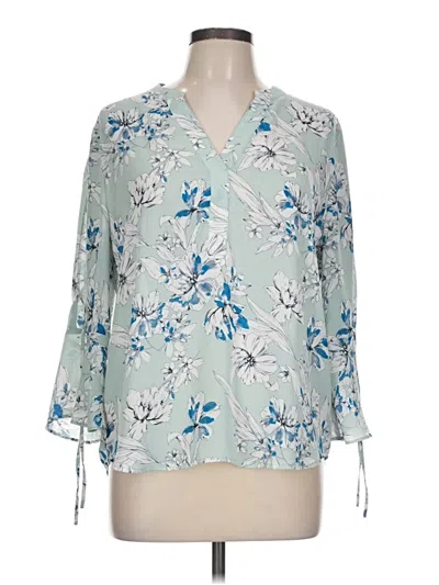Pre-owned 41hawthorn 3/4 Sleeve Blouse In Blue