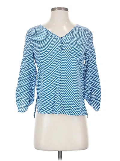 Pre-owned 41hawthorn 3/4 Sleeve Blouse In Blue
