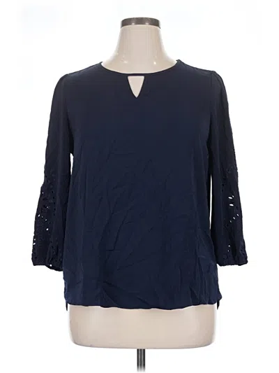 Pre-owned 41hawthorn 3/4 Sleeve Blouse In Blue