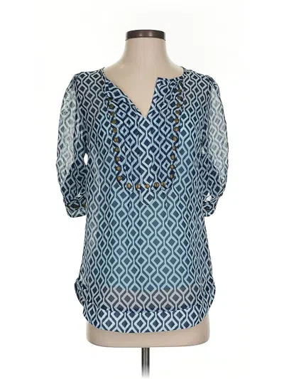 Pre-owned 41hawthorn 3/4 Sleeve Blouse In Blue