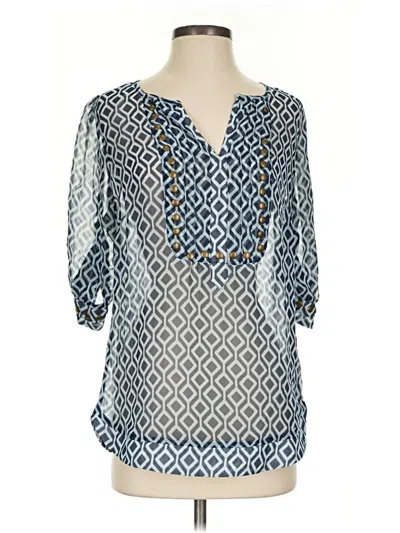 Pre-owned 41hawthorn 3/4 Sleeve Blouse In Blue