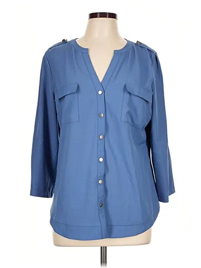 Pre-owned 41hawthorn 3/4 Sleeve Blouse In Blue