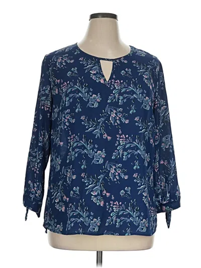 Pre-owned 41hawthorn 3/4 Sleeve Blouse In Blue