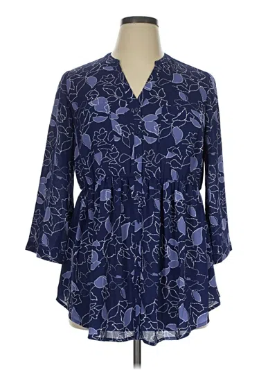 Pre-owned 41hawthorn 3/4 Sleeve Blouse In Blue