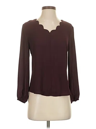 Pre-owned 41hawthorn 3/4 Sleeve Blouse In Burgundy