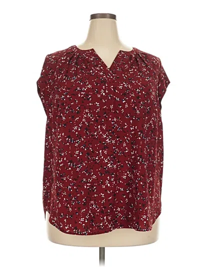 Pre-owned 41hawthorn 3/4 Sleeve Blouse In Burgundy
