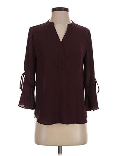 Pre-owned 41hawthorn 3/4 Sleeve Blouse In Burgundy