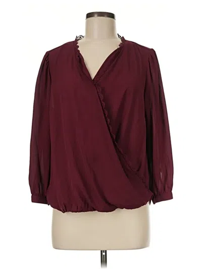 Pre-owned 41hawthorn 3/4 Sleeve Blouse In Burgundy