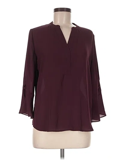 Pre-owned 41hawthorn 3/4 Sleeve Blouse In Burgundy