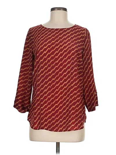 Pre-owned 41hawthorn 3/4 Sleeve Blouse In Burgundy