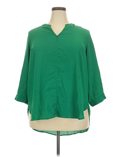 Pre-owned 41hawthorn 3/4 Sleeve Blouse In Green