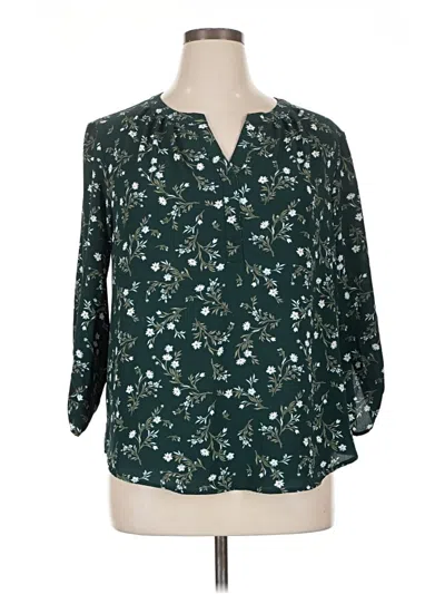 Pre-owned 41hawthorn 3/4 Sleeve Blouse In Green