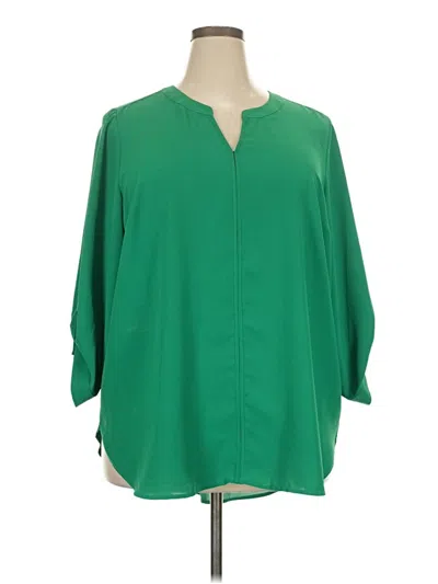 Pre-owned 41hawthorn 3/4 Sleeve Blouse In Green