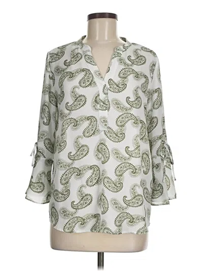 Pre-owned 41hawthorn 3/4 Sleeve Blouse In Green