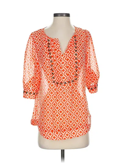 Pre-owned 41hawthorn 3/4 Sleeve Blouse In Orange