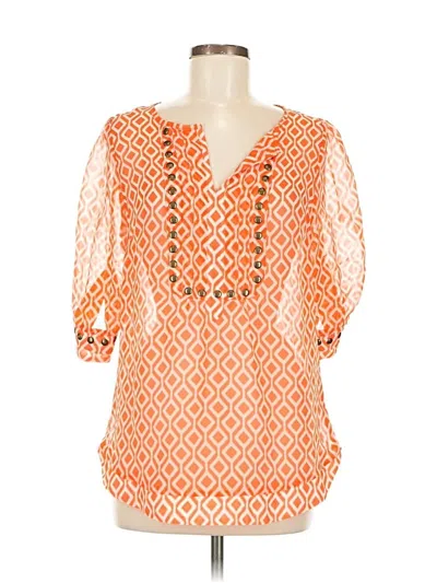 Pre-owned 41hawthorn 3/4 Sleeve Blouse In Orange