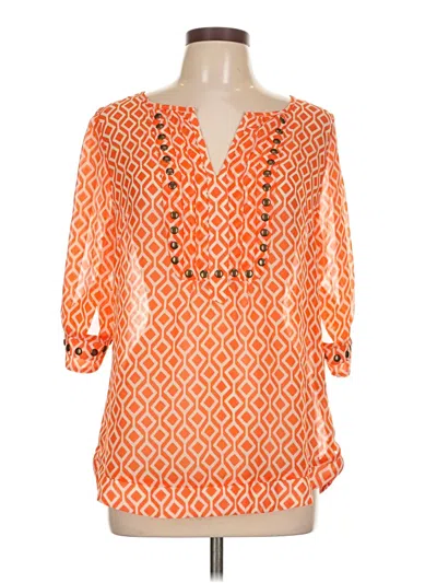 Pre-owned 41hawthorn 3/4 Sleeve Blouse In Orange