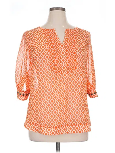 Pre-owned 41hawthorn 3/4 Sleeve Blouse In Orange