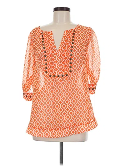 Pre-owned 41hawthorn 3/4 Sleeve Blouse In Orange