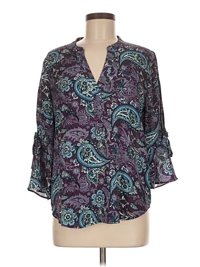 Pre-owned 41hawthorn 3/4 Sleeve Blouse In Purple