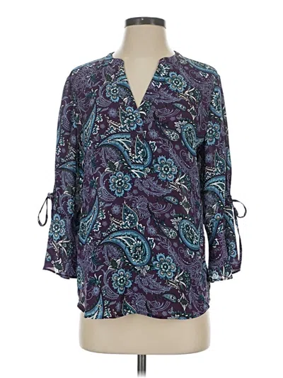 Pre-owned 41hawthorn 3/4 Sleeve Blouse In Purple