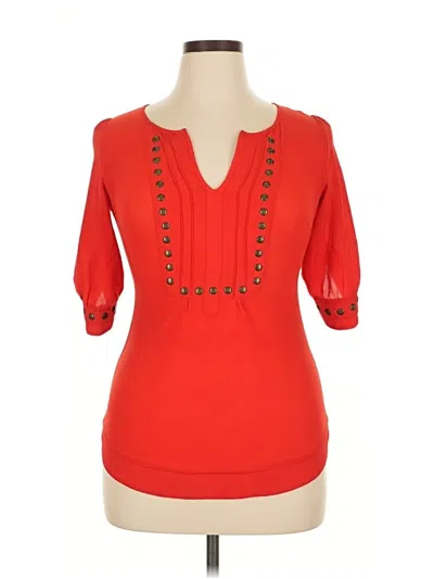 Pre-owned 41hawthorn 3/4 Sleeve Blouse In Red