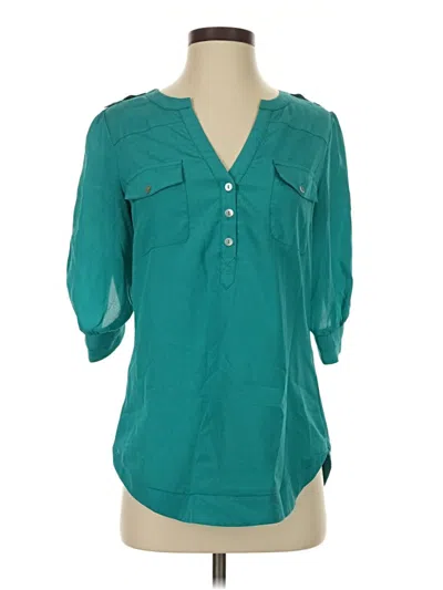 Pre-owned 41hawthorn 3/4 Sleeve Blouse In Teal