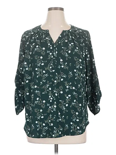 Pre-owned 41hawthorn 3/4 Sleeve Blouse In Teal