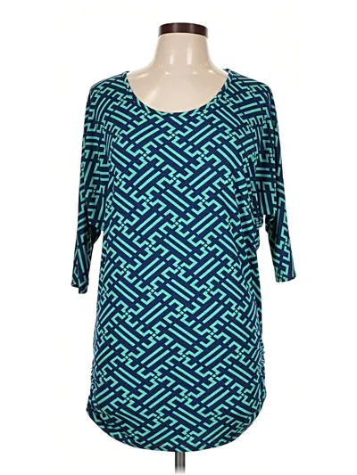 Pre-owned 41hawthorn 3/4 Sleeve Blouse In Teal