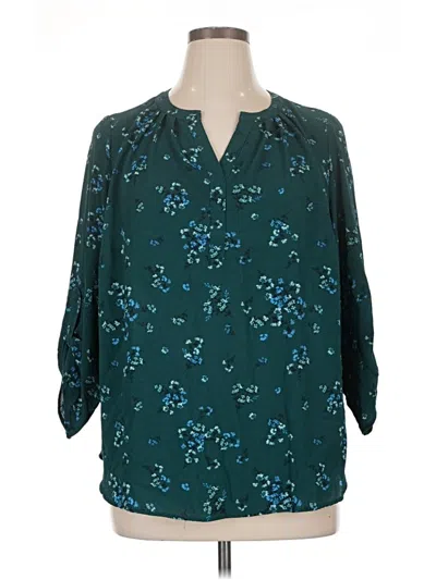 Pre-owned 41hawthorn 3/4 Sleeve Blouse In Teal