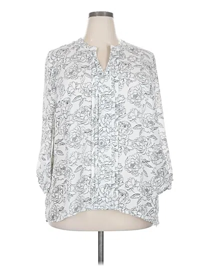 Pre-owned 41hawthorn 3/4 Sleeve Blouse In White