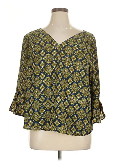 Pre-owned 41hawthorn 3/4 Sleeve Blouse In Yellow