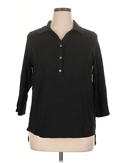 Pre-owned 41hawthorn 3/4 Sleeve Button Down Shirt In Black