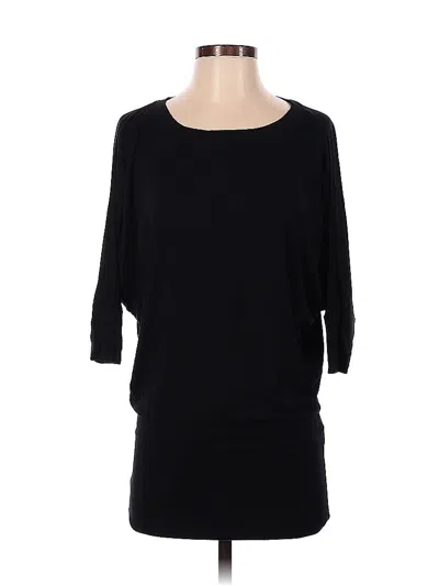 Pre-owned 41hawthorn 3/4 Sleeve Top Black Boatneck Tops