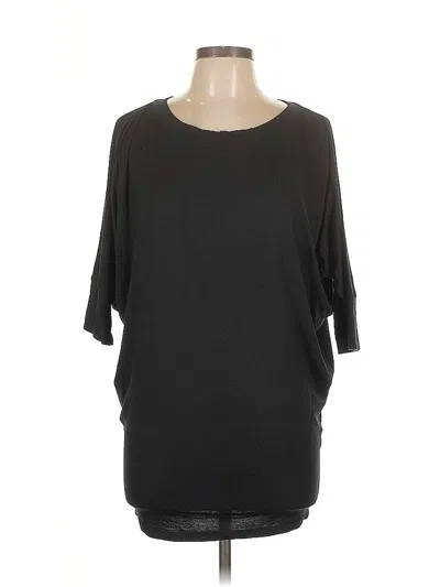 Pre-owned 41hawthorn 3/4 Sleeve Top Black Boatneck Tops