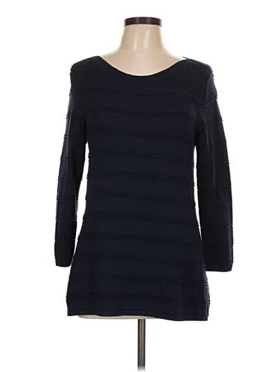 Pre-owned 41hawthorn 3/4 Sleeve Top Black Boatneck Tops
